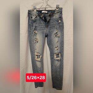 KanCan Light Blue Distressed Ankle Jeans